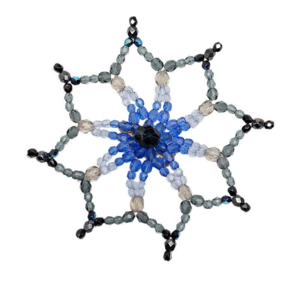 Chanel Snowflake Crystal Motif Brooch Multicolor Beads